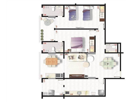 Imagem 4 de 30 de Apartamento Com 2 Dormitórios À Venda, 100 M² Por R$ 580.000,00 - Tupi - Praia Grande/sp - Ap2904