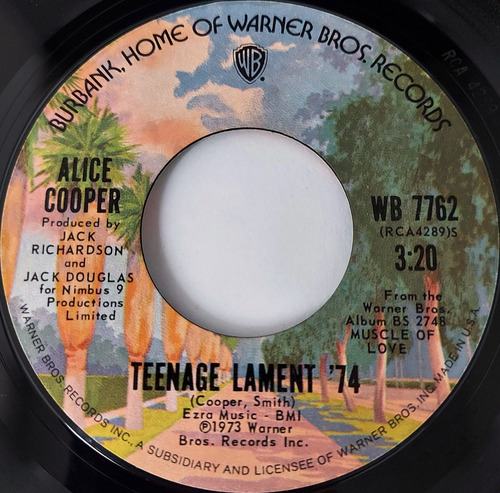 Alice Cooper - Teenage Lament 74 Single 7 Lp