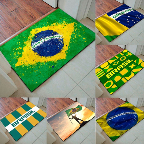 Tapete Capacho Decorativo Bandeira Brasil Copa 2022 Torcedor
