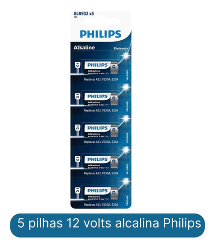 Pilha Bateria A23 12v Philips Cartela 5 Unid Original