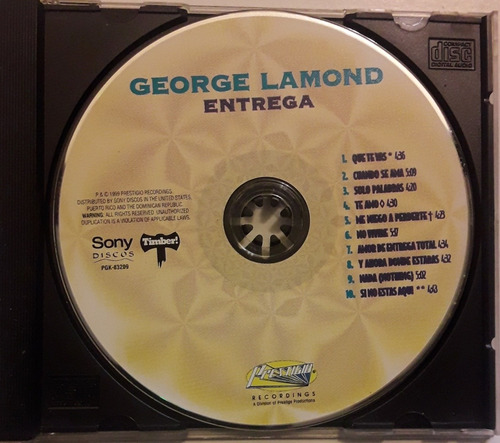 George Lamond Cd Entrega (sin Carátulas)