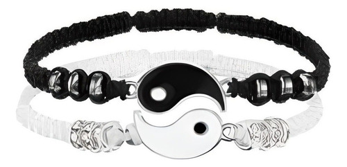 C Set 2 Pulseras Para Parejas Ying Yang Novio Amigo Amor