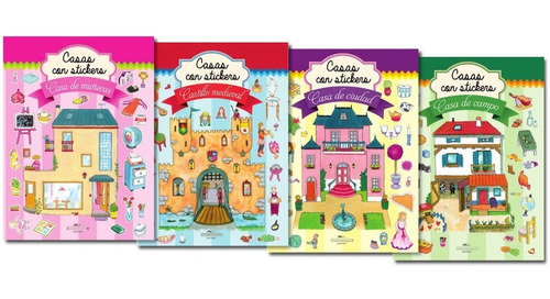 Casa Con Stickers : Colección Completa 4 Libros Con Stickers