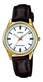 Reloj Para Hombre Casio Casio Ltp-v005gl-7audf Marrón Color de la correa Café