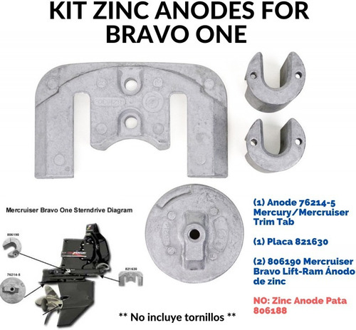 Anodos De Zinc Para Mercruiser Bravo 1