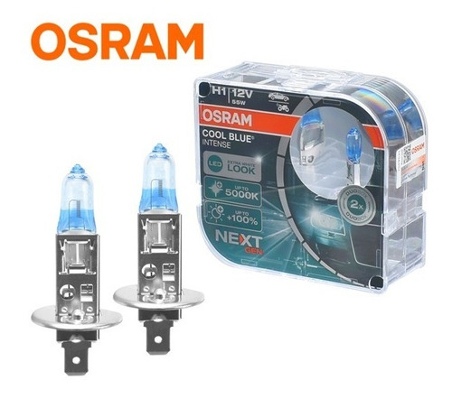 Imagem 4 de 6 de Par Lâmpada Farol 12v H1 100% + Luz Osram Cool Blue Original