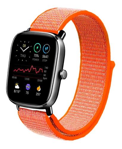 Correa De Nylon D Lujo Para Amazfit Gts 2 Mini Naranja