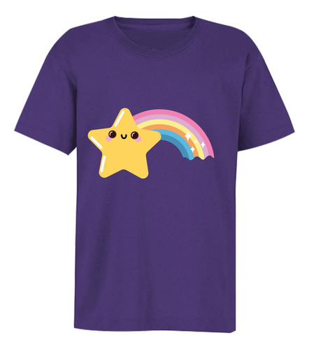Playera Camiseta Infantil Estrella Fugaz - Arcoíris Mágico