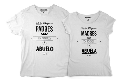 Playeras De Pareja Mejores Abuelos Camisetas Futuros Padres | Meses sin  intereses