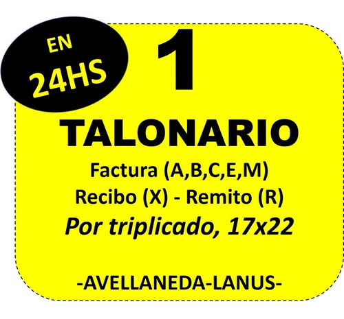 1 Talonario Triplicado-factura-recibo-remito-zona Avellaneda