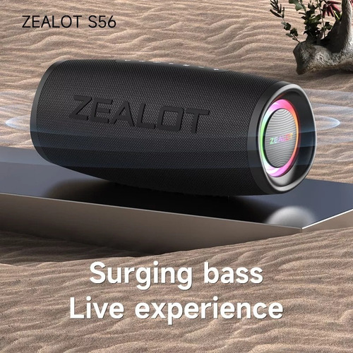 Bocina Bluetooth Portátil Zealot S56 50w Ipx67 Batería Negro