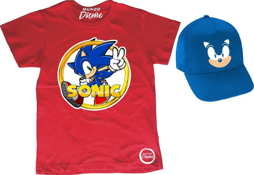 Polera De Niño Sonic 2 + Jockey Rostro