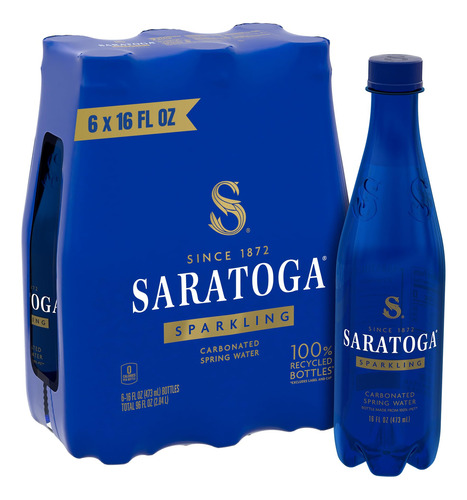 Botella De Agua Sparkling Spring Pet 473 Ml Paquete De 6