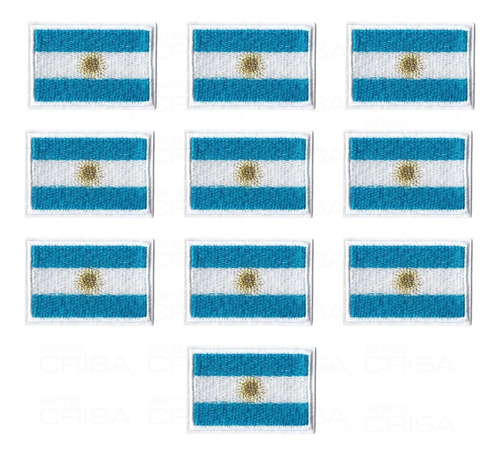 Diseño Aplique Bordado Termoadhesivo Bandera Argentina 10u.