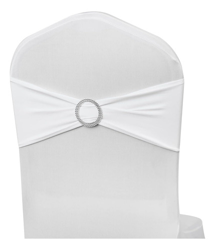 Pack De 50 Lazos De Silla Blancos De Spandex Boda Lazos...