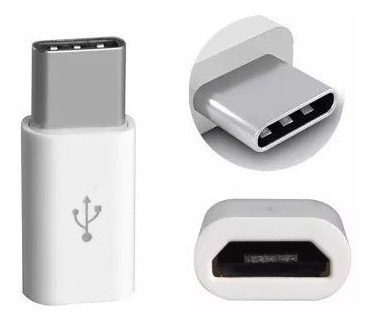 Adaptador Micro Usb A Tipo C Carga Datos Y Otg Blanco