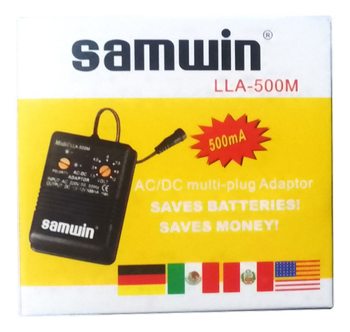 Adaptador Universal Multivoltaje 1.5 A 12vdc - 500ma  Samwin