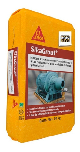 Sika Grout Mortero Expansivo Para Relleno Y Nivelación 30 Kg