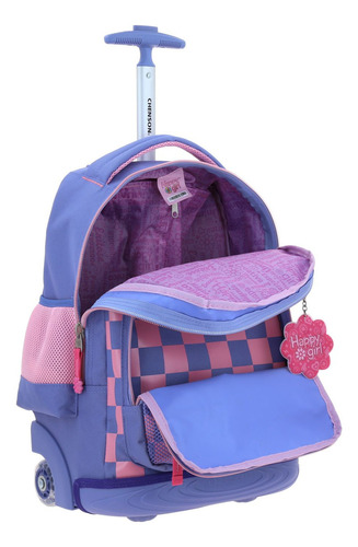 Mochila Grande De Ruedas Con Luz Led Happy Girl Chester