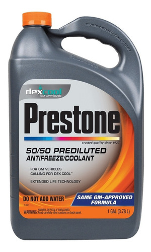 Imagen 1 de 3 de Prestone Antifreeze/coolant 50/50 Dexcool Color Naranjo