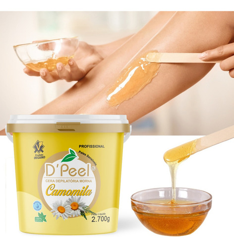 Cera Camomila Depilatória Profissional Balde 2,700kg 4unidad