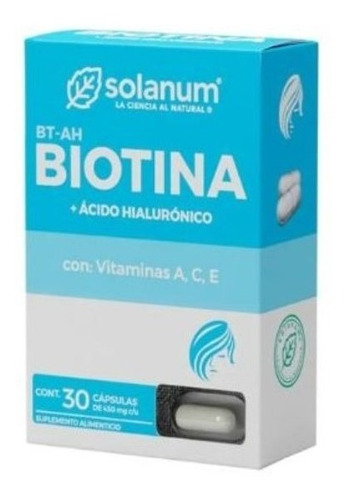 Biotina Ácido Hialuronico 30 Cápsulas Solanum