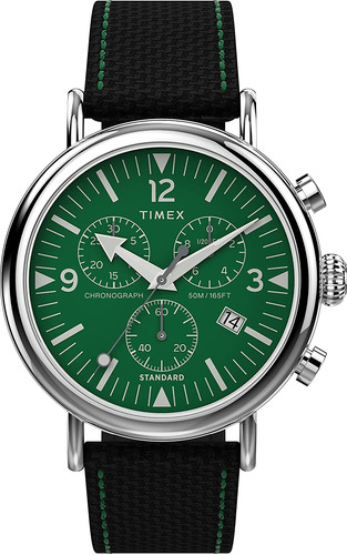 Reloj De Cronógrafo Masculino De 41 Mm Timex - Dial Verde Co