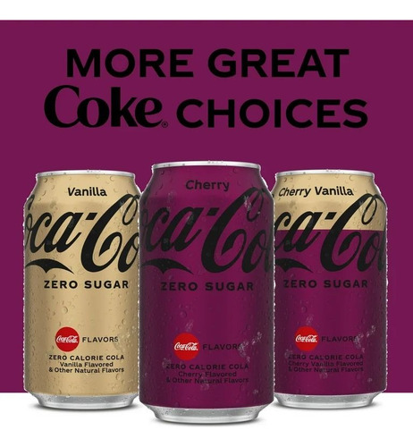 Refresco Coca Cola Cherry Zero Sugar 12 Pack 355ml Importado