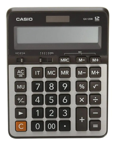 Calculadora Casio Gigante Gx-120b-w-dc Relojesymas Color Negro