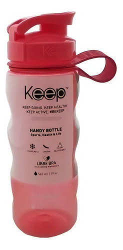 Botella Deportiva Plastica Keep 560ml Reutilizable Color Rosa