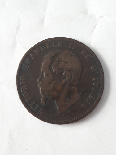 Moneda Italia 1867 10 Cent. Seca H (Usado)