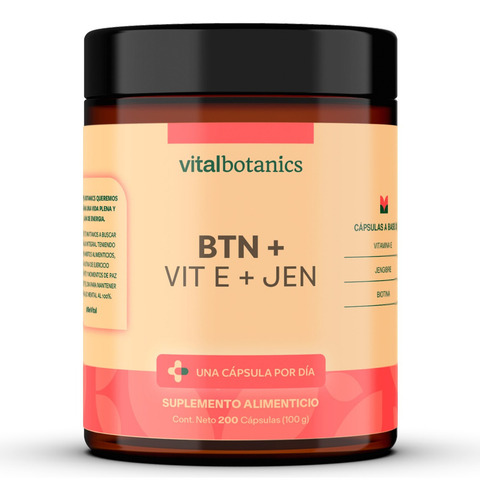 Vitamina E + Biotina Pura Con 200 Capsulas | Vitalbotanics
