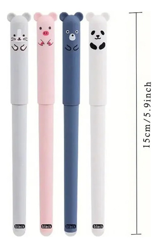Lapicera Boligrafo Borrables Animalitos X 2 Unidades Ratoncito Gris Azul