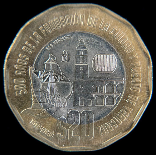 Mexico, 20 Pesos, 2019. Veracruz. Bimetalica. Sin Circular