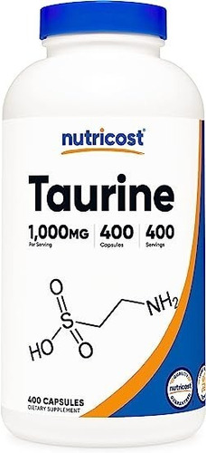 Original Nutricost Taurina 1000mg, 400 Capsulas
