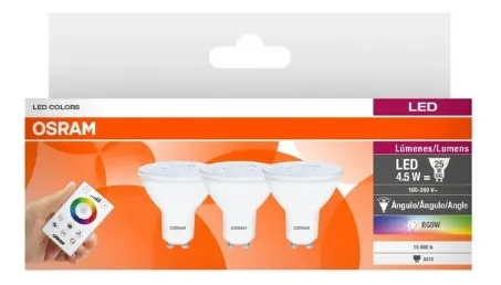 comprar Dicro Led Rgb Ledvance 4,5w Gu10 Pack X 3 Control Remoto