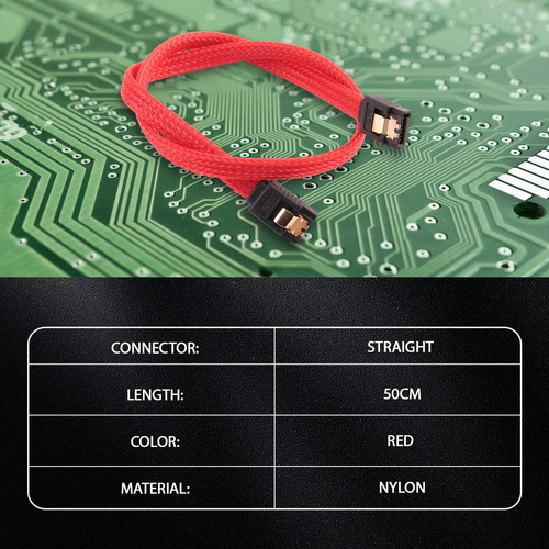 Cable De Datos Sata3 3.0 Iii De 50 Cm, 7 Pines, 6 Gb/s, Ssd,