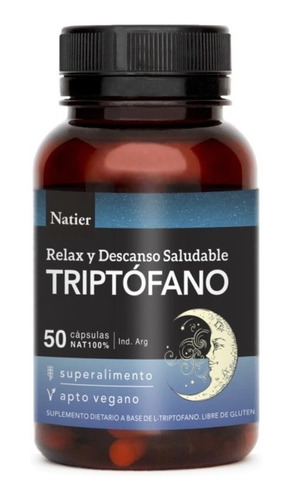 Triptofano Natier X50 Capsulas Relax Y Descanso Saludable