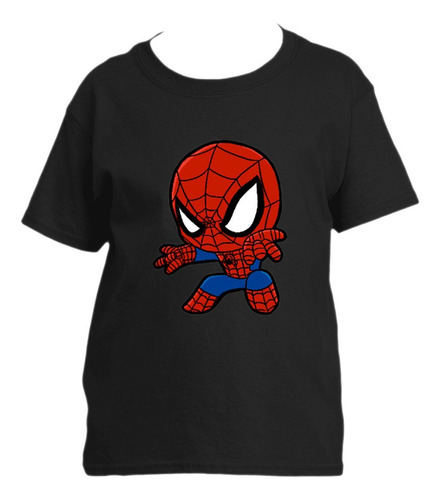 Polera Estampada Spiderman Chibi Niño/niña Super Heroes