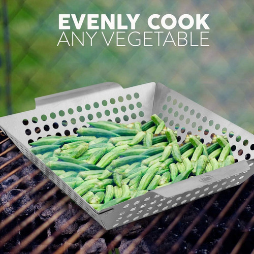Cesta Para Parrilla Para Asar Verduras, Cesta De Acero Inox