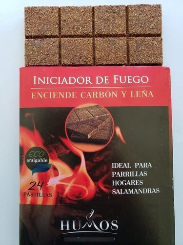 Imagen 6 de 10 de Pastillas Fuego Iniciadoras Humos X 24 Parrilla Asado Estufa