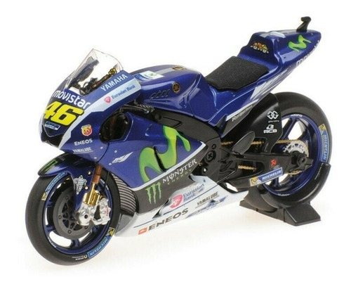 Miniatura Rossi Yamaha Testbike 2016 Minichamps 1:18 (11 Cm) Cor Azul