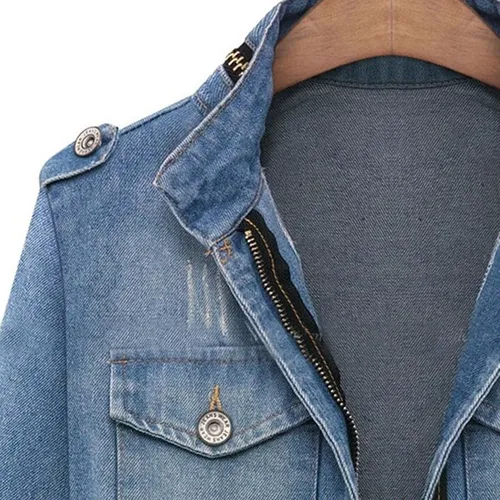 C Abrigo De Mujer, Estilo Casual, Talla Grande, Vaqueros Extra