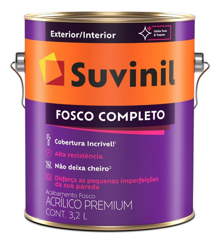 Tinta Acrílico Fosco Completo 3,2 Litros Cores Suvinil -