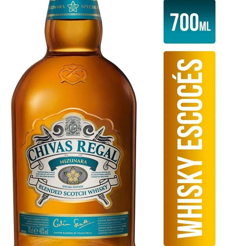 Imagen 2 de 8 de Whisky Chivas Regal Mizunara Botella 700ml En Estuche