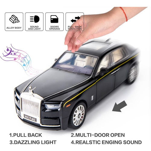 Rolls-royce Phantom Modelo En Aleación Carro De Juguete 1:24