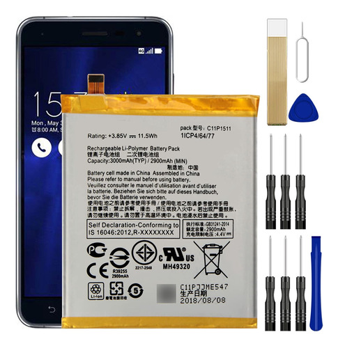 Ddong Bateria Repuesto Para Asus Zenfone Selfie Pro Adhesiva