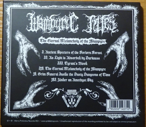 Wampyric Rite - Sthe Eternal Melancholy Of The Wampyre Cd Versión Del Álbum Estándar