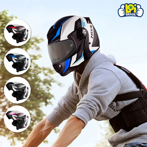Imagem 8 de 9 de Capacete Para Moto Escamoteável Gladiator Neo Fosco Loi