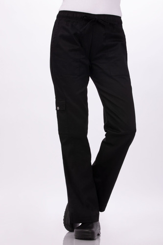 Pantalon Chef Works Modelo Cargo Negro (dama)